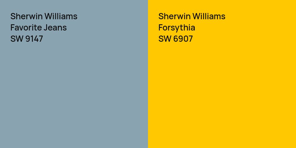 Sherwin Williams Favorite Jeans vs. Sherwin Williams Forsythia