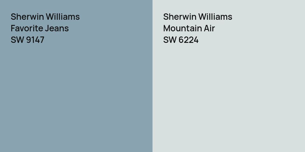 Sherwin Williams Favorite Jeans vs. Sherwin Williams Mountain Air