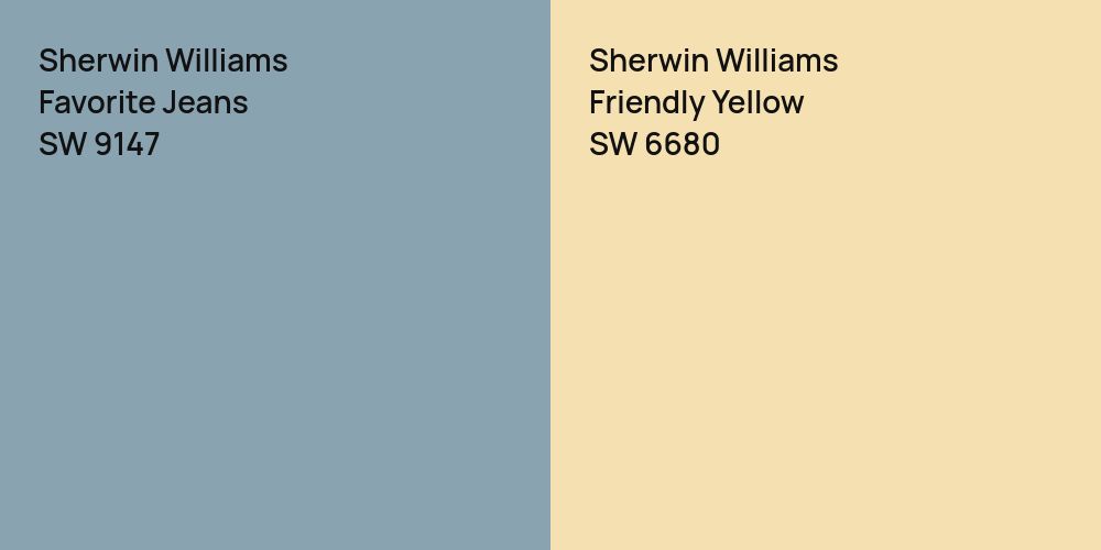 Sherwin Williams Favorite Jeans vs. Sherwin Williams Friendly Yellow