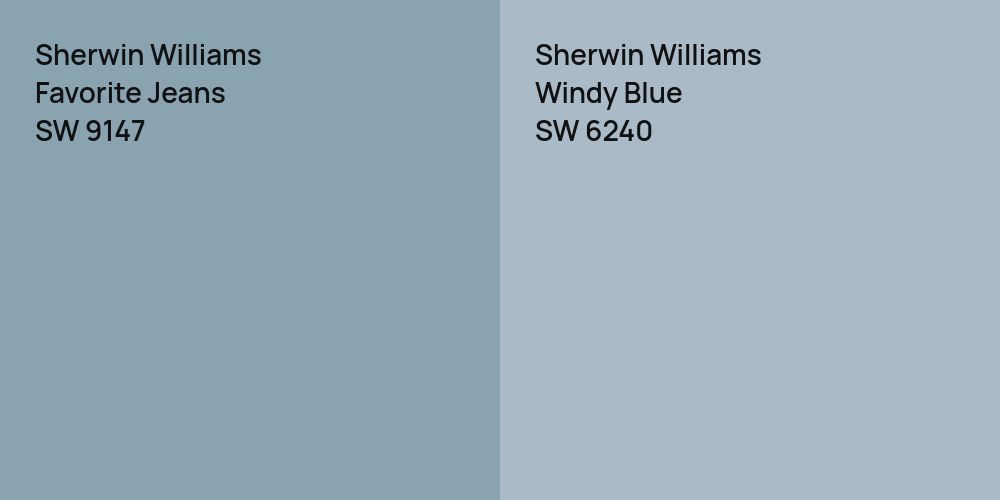 Sherwin Williams Favorite Jeans vs. Sherwin Williams Windy Blue