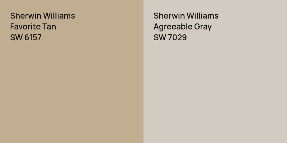 Sherwin Williams Favorite Tan vs. Sherwin Williams Agreeable Gray