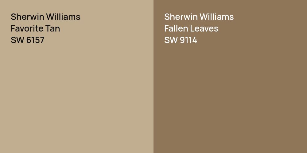 Sherwin Williams Favorite Tan vs. Sherwin Williams Fallen Leaves