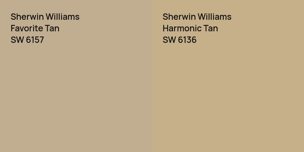 Sherwin Williams Favorite Tan vs. Sherwin Williams Harmonic Tan