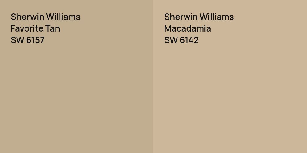 Sherwin Williams Favorite Tan vs. Sherwin Williams Macadamia