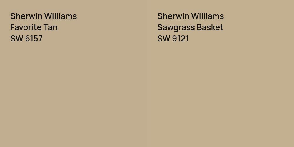 Sherwin Williams Favorite Tan vs. Sherwin Williams Sawgrass Basket