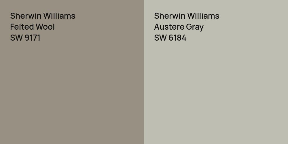 Sherwin Williams Felted Wool vs. Sherwin Williams Austere Gray