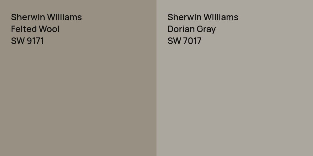 Sherwin Williams Felted Wool vs. Sherwin Williams Dorian Gray