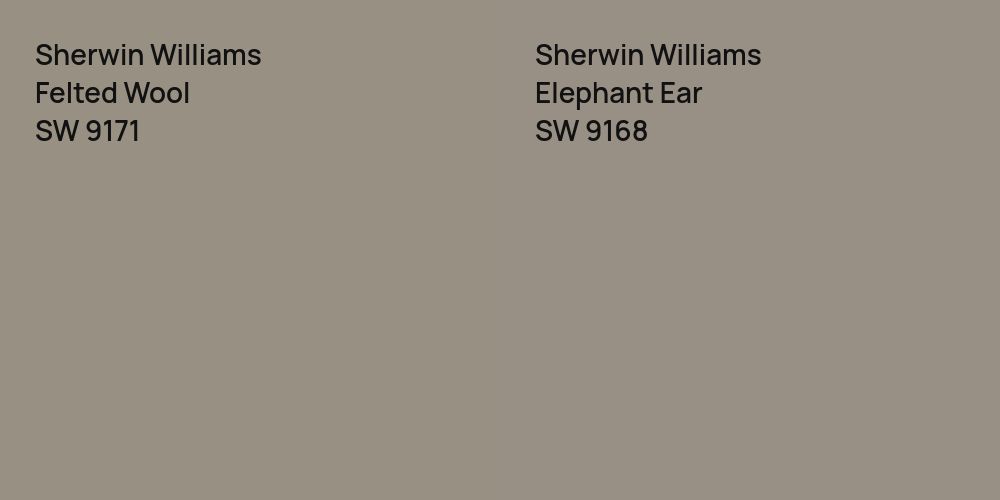 Sherwin Williams Felted Wool vs. Sherwin Williams Elephant Ear