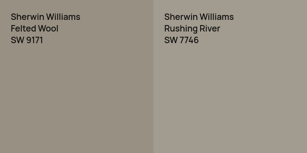 Sherwin Williams Felted Wool vs. Sherwin Williams Rushing River