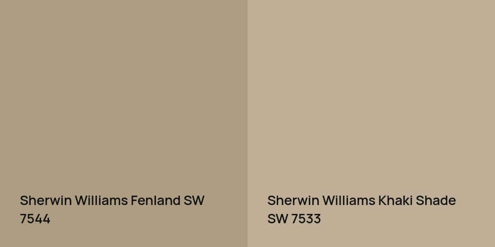 Sherwin Williams Fenland vs. Sherwin Williams Khaki Shade