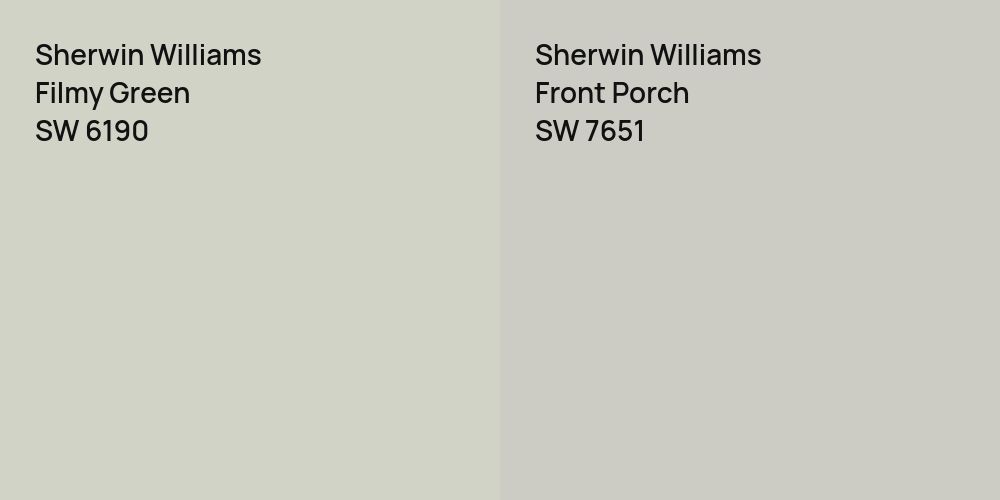 Sherwin Williams Filmy Green vs. Sherwin Williams Front Porch