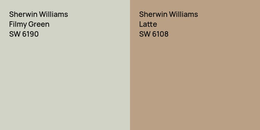 Sherwin Williams Filmy Green vs. Sherwin Williams Latte