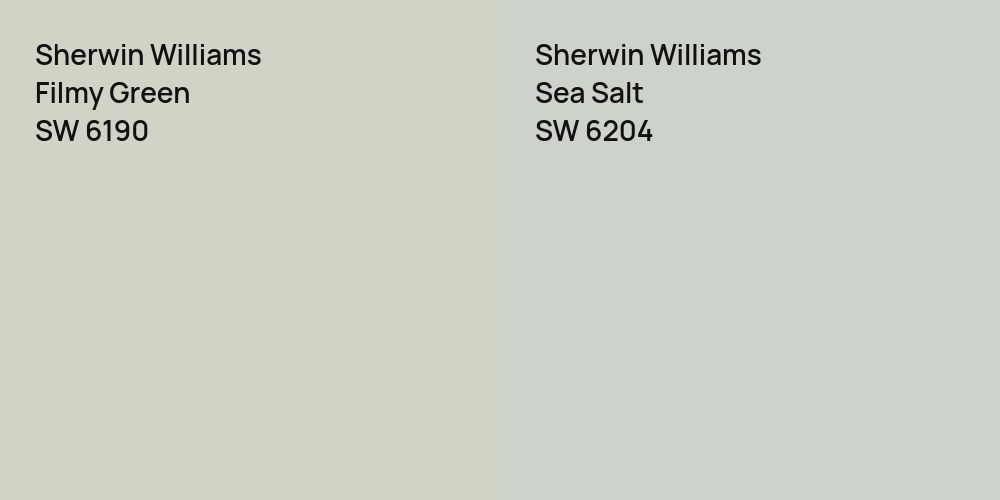 Sherwin Williams Filmy Green vs. Sherwin Williams Sea Salt