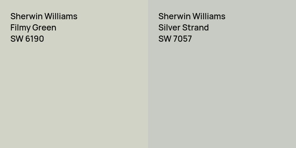 Sherwin Williams Filmy Green vs. Sherwin Williams Silver Strand