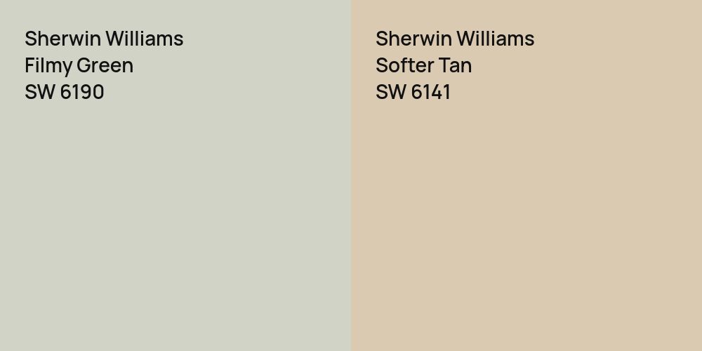 Sherwin Williams Filmy Green vs. Sherwin Williams Softer Tan