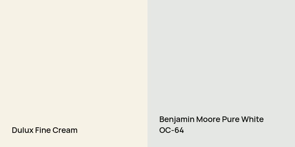 Dulux Fine Cream vs. Benjamin Moore Pure White