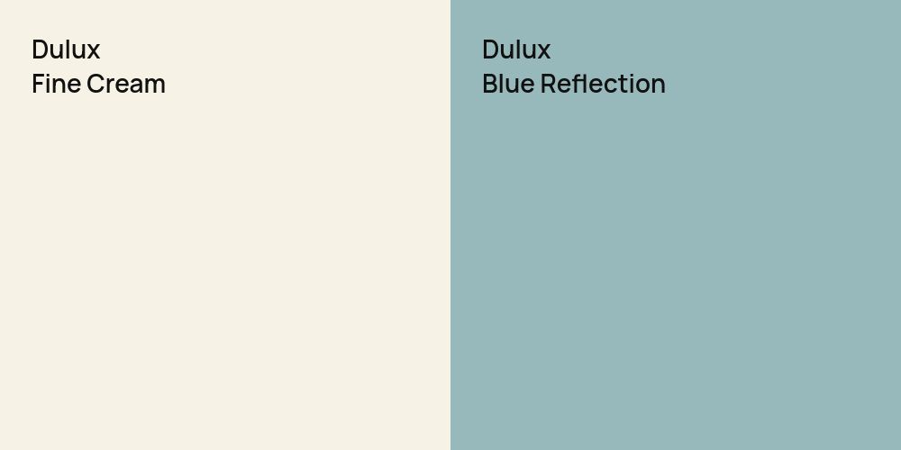 Dulux Fine Cream vs. Dulux Blue Reflection