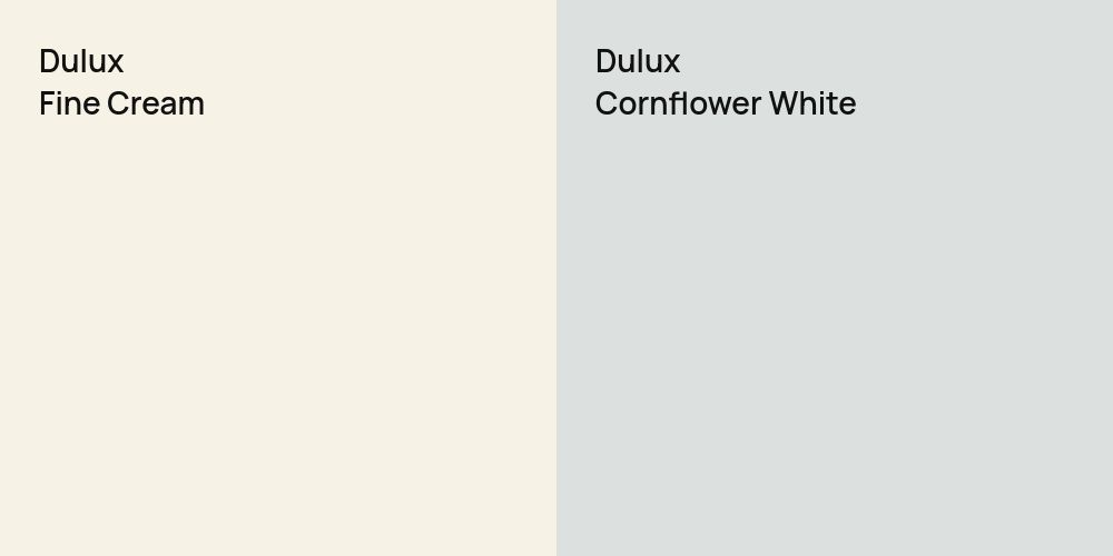 Dulux Fine Cream vs. Dulux Cornflower White