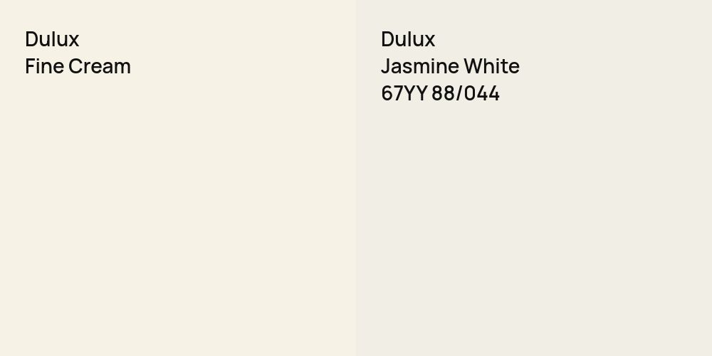 Dulux Fine Cream vs. Dulux Jasmine White