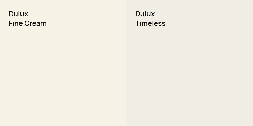 Dulux Fine Cream vs. Dulux Timeless