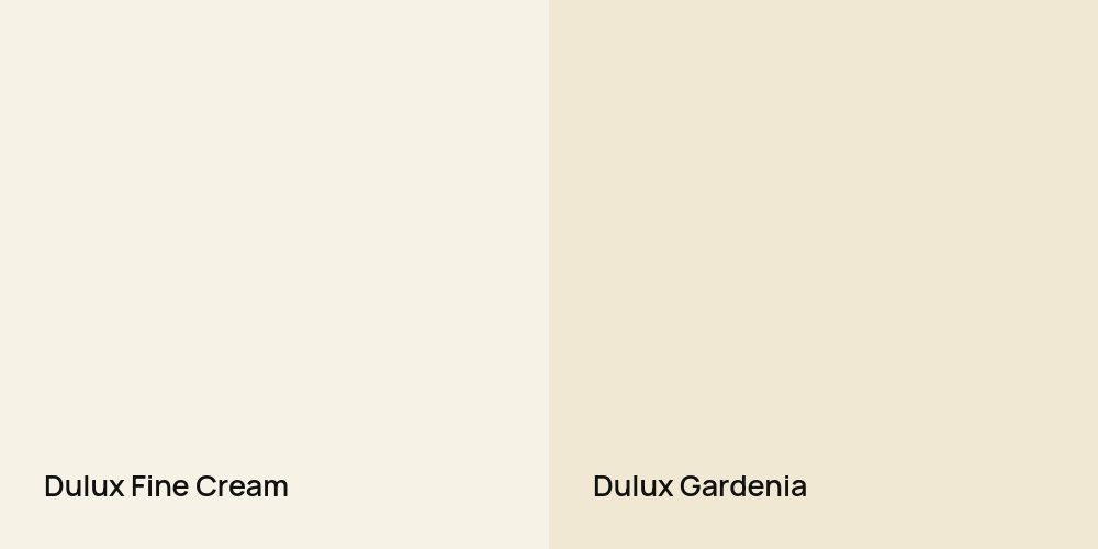 Dulux Fine Cream vs. Dulux Gardenia