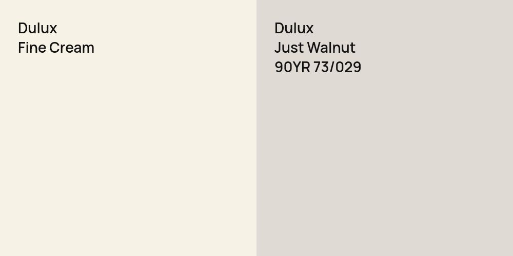 Dulux Fine Cream vs. Dulux Just Walnut