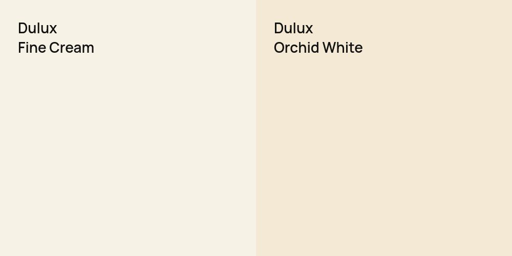 Dulux Fine Cream vs. Dulux Orchid White