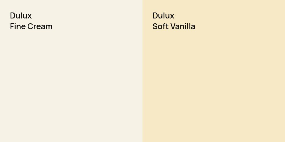 Dulux Fine Cream vs. Dulux Soft Vanilla