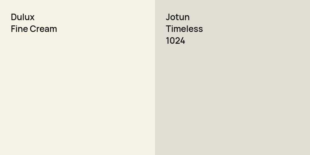 Dulux Fine Cream vs. Jotun Timeless