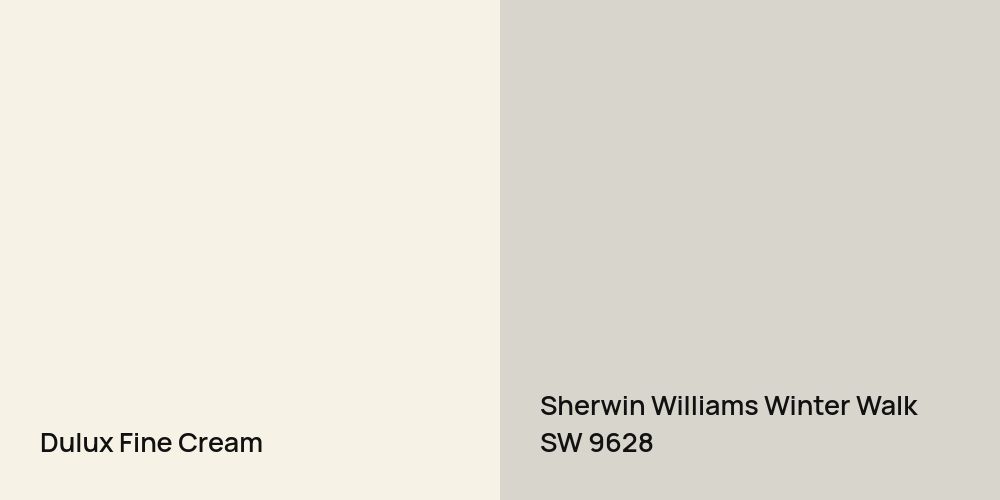 Dulux Fine Cream vs. Sherwin Williams Winter Walk