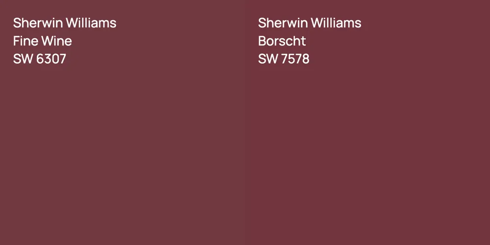 Sherwin Williams Fine Wine vs. Sherwin Williams Borscht