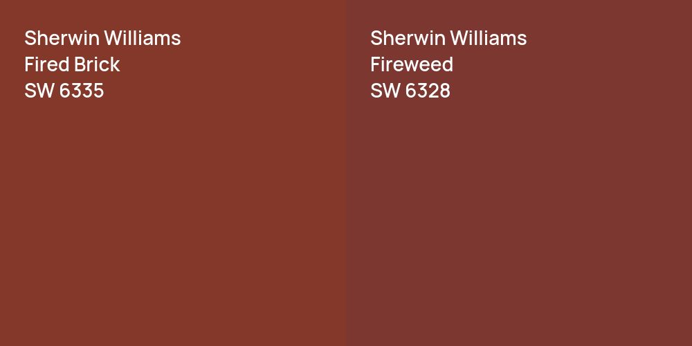 Sherwin Williams Fired Brick vs. Sherwin Williams Fireweed