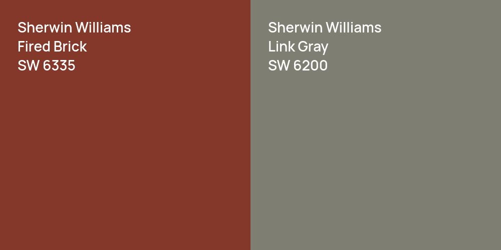 Sherwin Williams Fired Brick vs. Sherwin Williams Link Gray