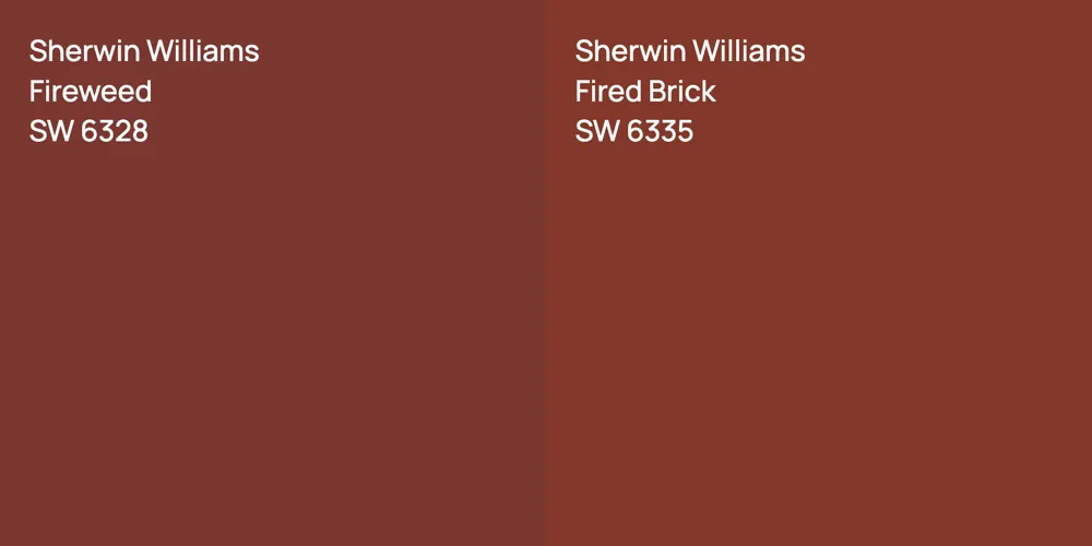 Sherwin Williams Fireweed vs. Sherwin Williams Fired Brick