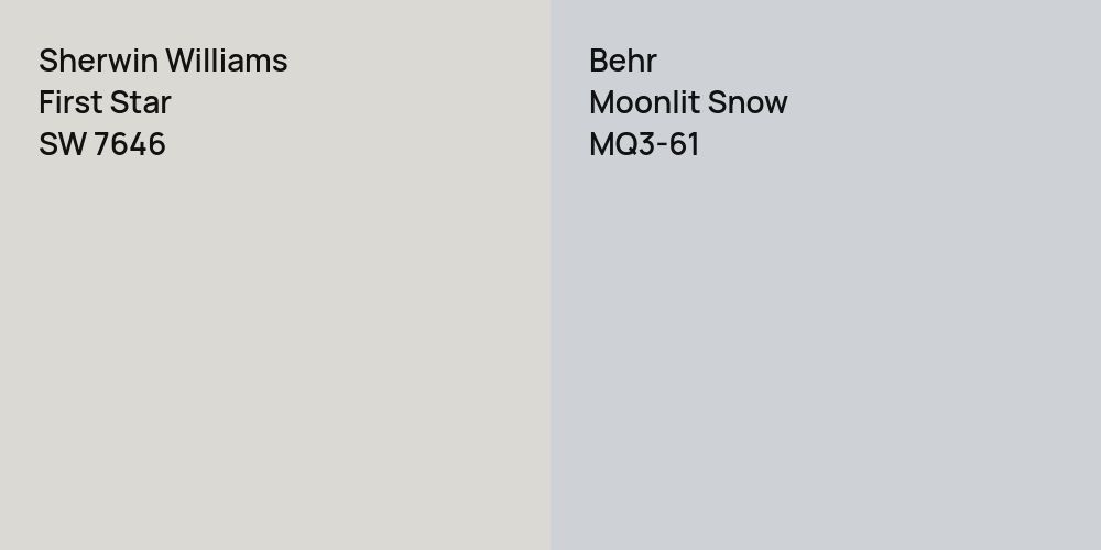 Sherwin Williams First Star vs. Behr Moonlit Snow