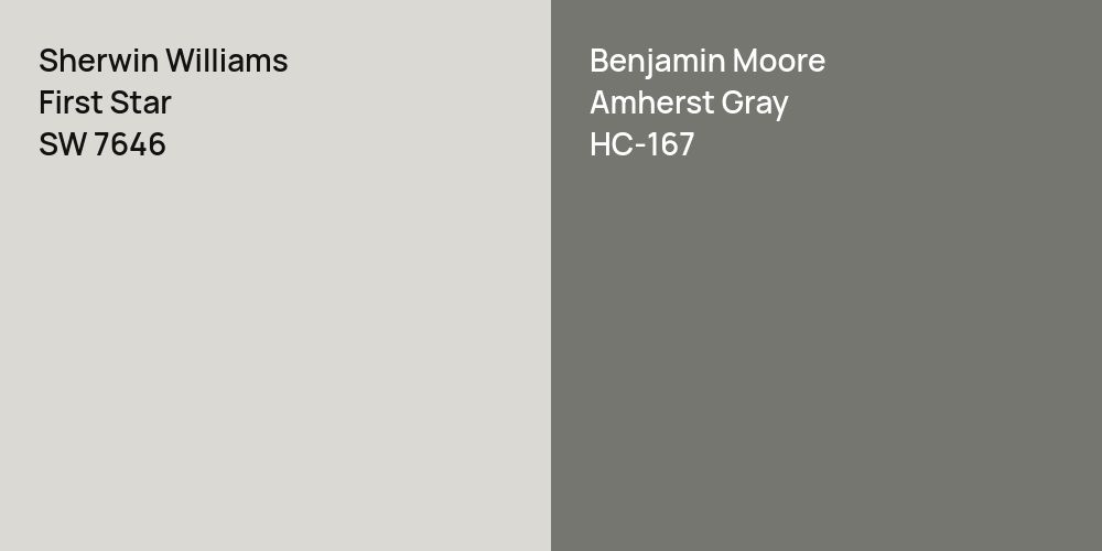 Sherwin Williams First Star vs. Benjamin Moore Amherst Gray