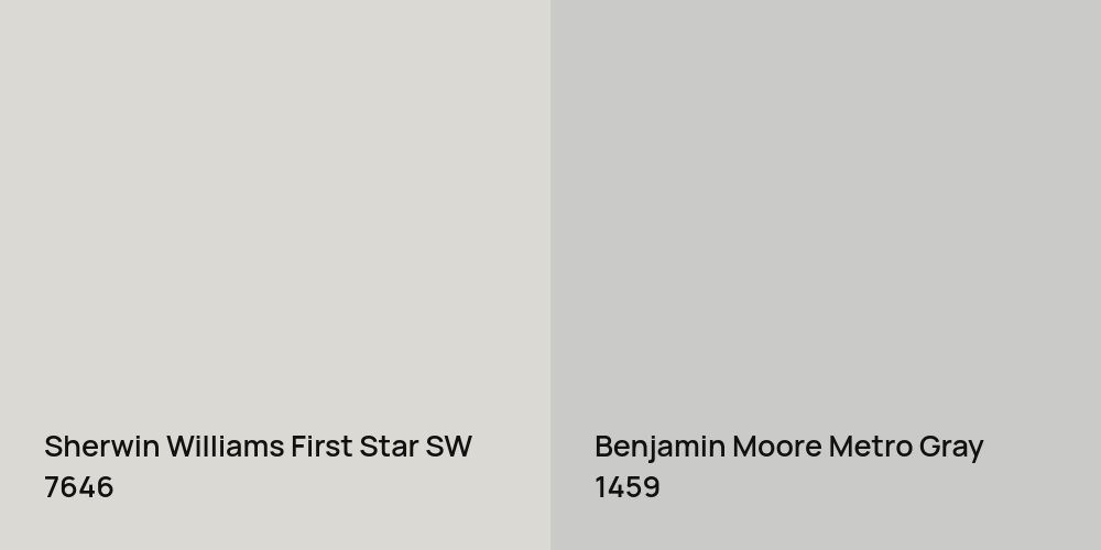 Sherwin Williams First Star vs. Benjamin Moore Metro Gray