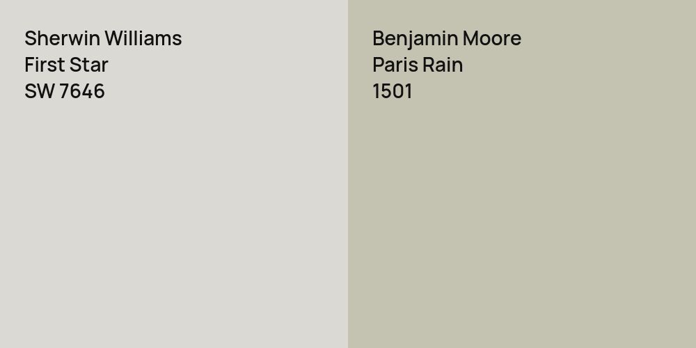 Sherwin Williams First Star vs. Benjamin Moore Paris Rain