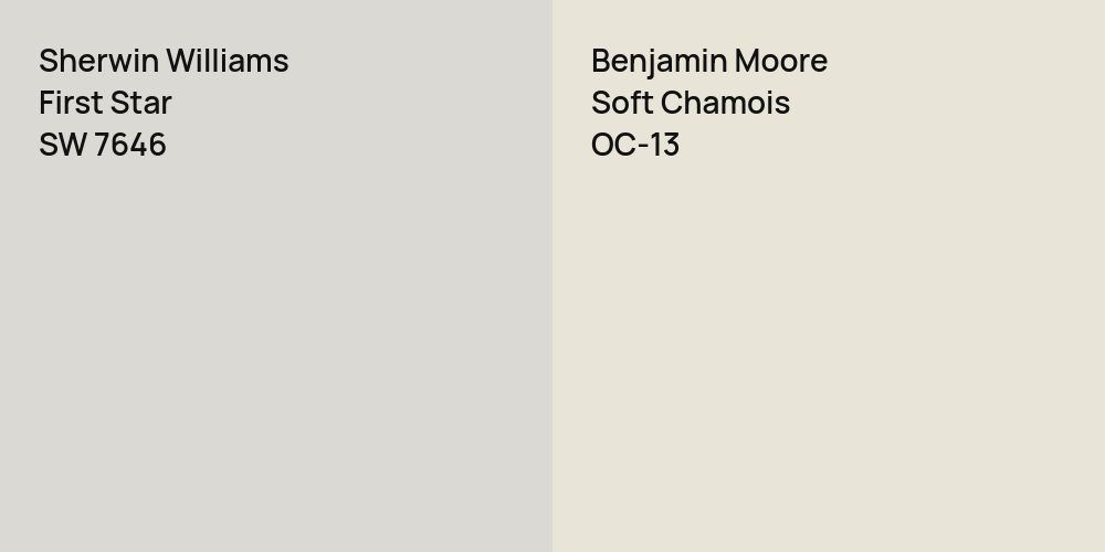 Sherwin Williams First Star vs. Benjamin Moore Soft Chamois