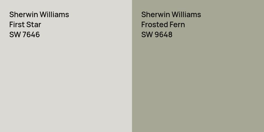 Sherwin Williams First Star vs. Sherwin Williams Frosted Fern