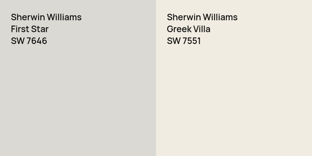 Sherwin Williams First Star vs. Sherwin Williams Greek Villa