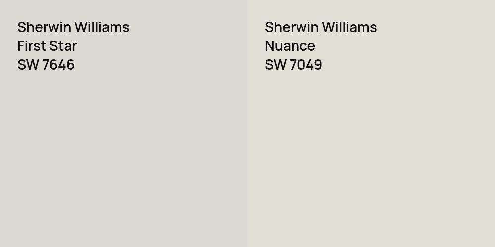 Sherwin Williams First Star vs. Sherwin Williams Nuance