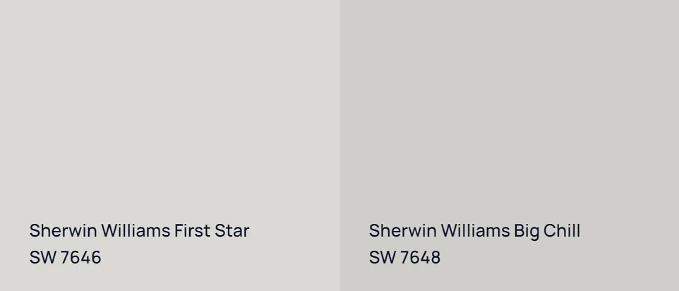 Sherwin Williams First Star SW 7646 vs Sherwin Williams Big Chill SW 7648