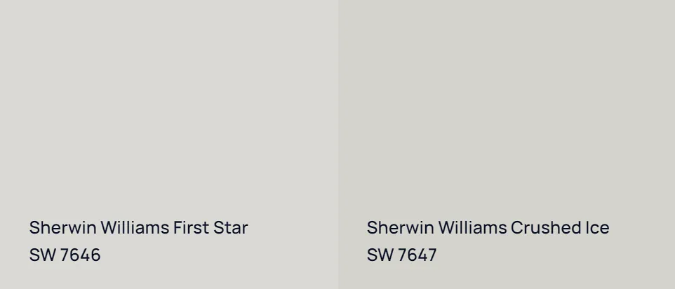 Sherwin Williams First Star SW 7646 vs Sherwin Williams Crushed Ice SW 7647