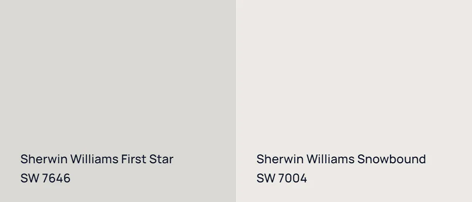 Sherwin Williams First Star SW 7646 vs Sherwin Williams Snowbound SW 7004