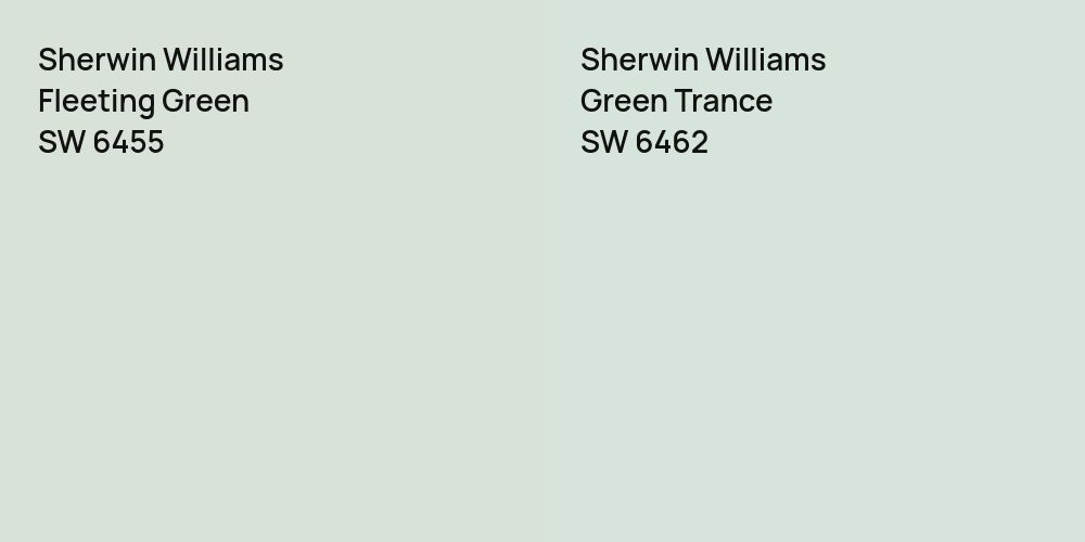 Sherwin Williams Fleeting Green vs. Sherwin Williams Green Trance