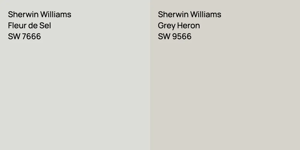 Sherwin Williams Fleur de Sel vs. Sherwin Williams Grey Heron