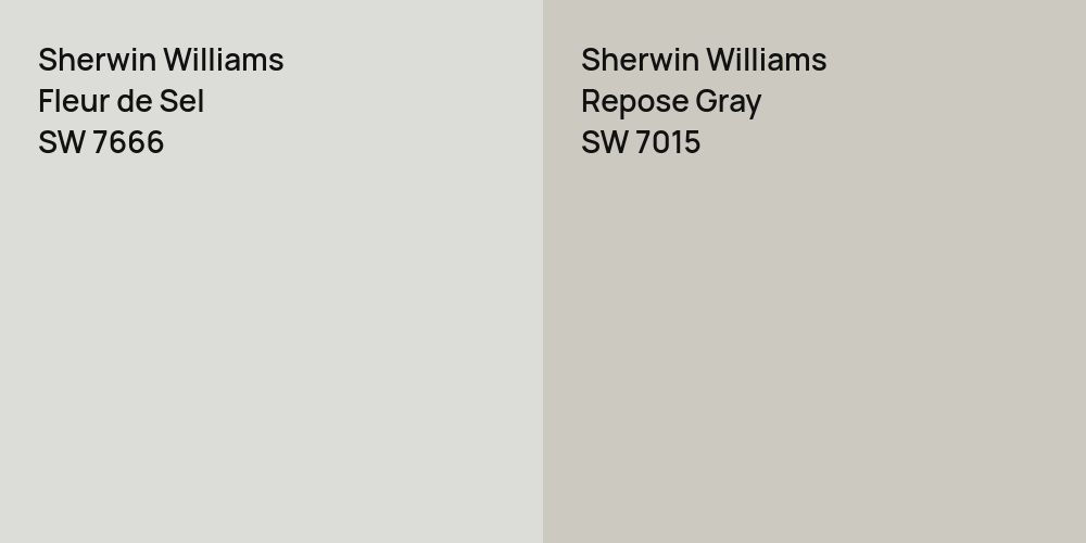 Sherwin Williams Fleur de Sel vs. Sherwin Williams Repose Gray