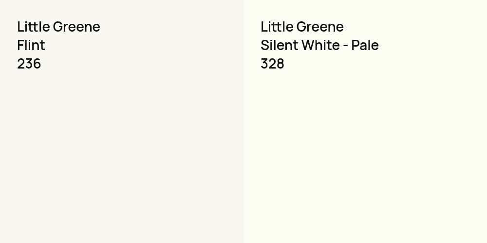 Little Greene Flint vs. Little Greene Silent White - Pale