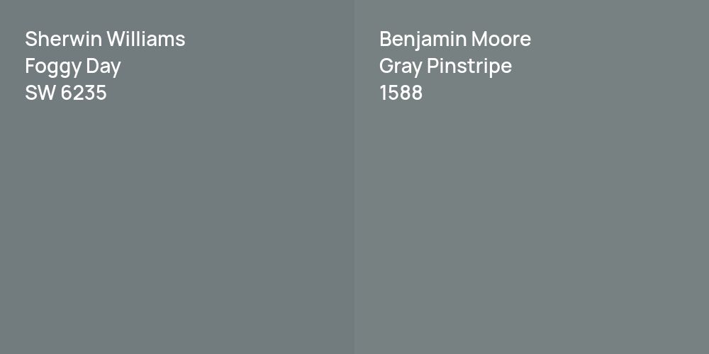 Sherwin Williams Foggy Day vs. Benjamin Moore Gray Pinstripe